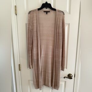 White House Black Market Cream Cardigan Sweater Open Front